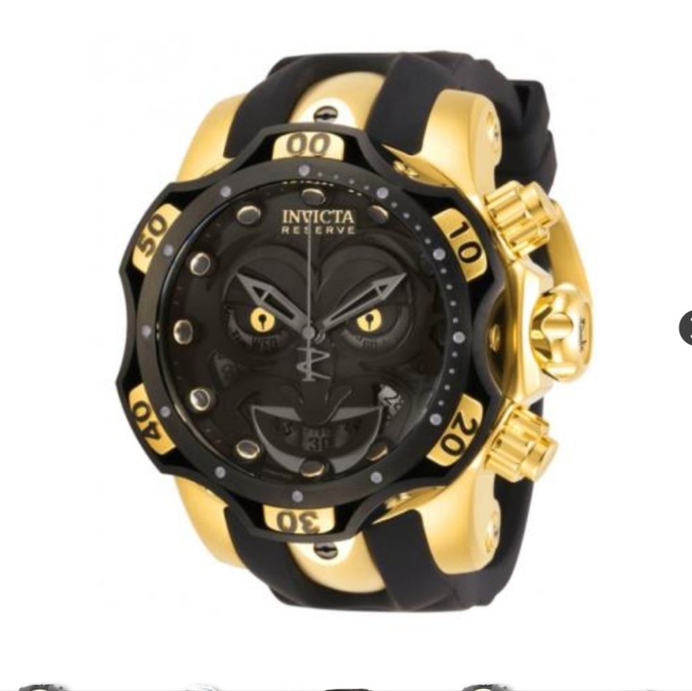 Invicta DC Comics Joker Gold Black Limited Edition Men`s 52mm Watch 30063